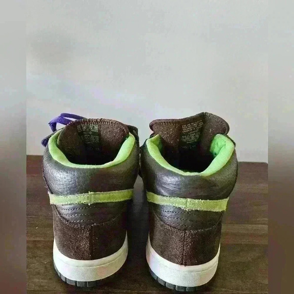 314383-231 Nike Dunks Donatello SB Baroque Brown/Radiant Green Sz 9 EUC - Picture 4 of 11